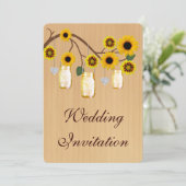 カントリー素朴イエローメイソンジャー結婚式招待状 招待状 (スタンド正面)