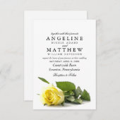 カントリー素朴イエローローズクラッシーフローラ結婚ズI 招待状 (正面/裏面)