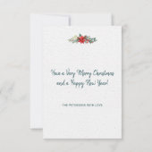 カントリー素朴ウィンターフローラウッドハッピーホリデー カード (裏面)