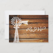 カントリー素朴ウインドミルウッドウェディングRSVPカード 出欠カード (裏面)