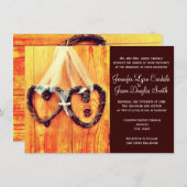 カントリー素朴ウェスタンハート結婚式招待状 招待状 (正面/裏面)