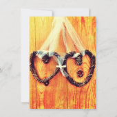 カントリー素朴ウェスタンハート結婚式招待状 招待状 (裏面)