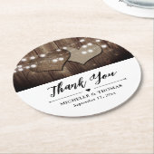 カントリー素朴ウェディングサンキュー紙コースター ラウンドペーパーコースター (アングル)