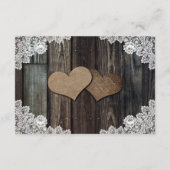 カントリー素朴ウェディングホテルアコモデーションカード エンクロージャーカード (裏面)