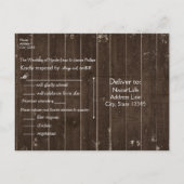 カントリー素朴ウエスタンウッドウェディングRSVP BBQ インビテーションポストカード (裏面)