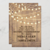 カントリー素朴ウエスタンウッド&ライツ結婚ズ 招待状 (正面/裏面)