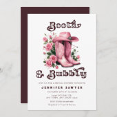 カントリー素朴ウエスタンカウボーイブライダルシャワー 招待状 (正面/裏面)