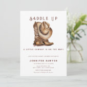 カントリー素朴ウエスタンカウボーイベビーシャワー 招待状 (スタンド正面)