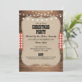 カントリー素朴ウエスタンクリスマスディナーデイパーティー 招待状 (スタンド正面)