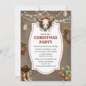 カントリー素朴ウエスタンクリスマスディナーパーティー 招待状 (正面)