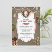 カントリー素朴ウエスタンクリスマスディナーパーティー 招待状 (スタンド正面)