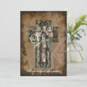 カントリー素朴ウエスタンクロス結婚式招待状 招待状 (スタンド正面)