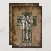 カントリー素朴ウエスタンクロス結婚式招待状 招待状 (正面/裏面)