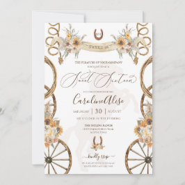 カントリー素朴ウエスタンサンフラワーボホスウィート16 招待状