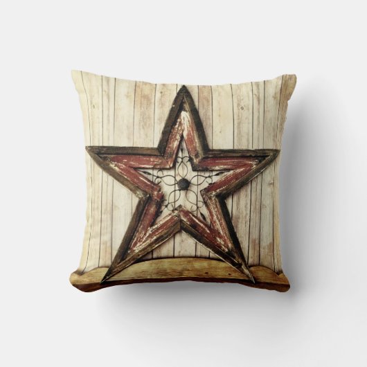 カントリー素朴ウエスタンスターバーンウッド装飾用クッション クッション (正面)