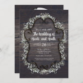 カントリー素朴ウエスタンバビーズブレスアンドウッド 招待状 (正面/裏面)