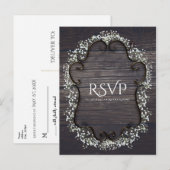 カントリー素朴ウエスタンバビーズブレス&ウッドRSVP インビテーションポストカード (正面/裏面)