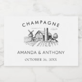 カントリー素朴ウエスタンバ結婚ンシャンパーニュ スパークリングワインラベル (シングルラベル)