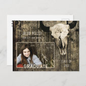 カントリー素朴ウエスタンブルカウズスカル卒業 ポストカード (正面/裏面)