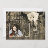 カントリー素朴ウエスタンブルカウズスカル卒業 案内状 (正面)