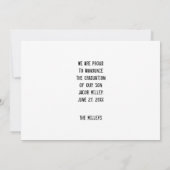 カントリー素朴ウエスタンブルカウズスカル卒業 案内状 (裏面)