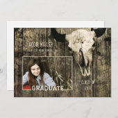 カントリー素朴ウエスタンブルカウズスカル卒業 案内状 (正面/裏面)