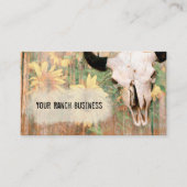 カントリー素朴ウエスタンブルスカルサンフラワーズウッド 名刺 (正面)
