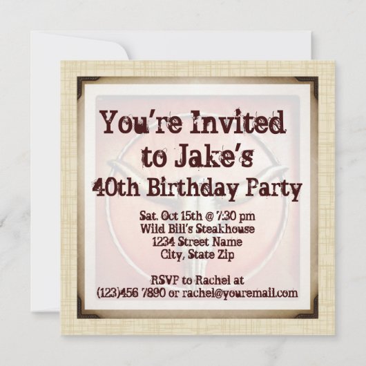 カントリー素朴ウエスタンブルホーンズ招待状 招待状 (裏面)