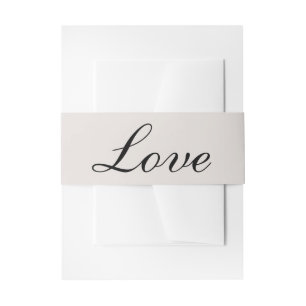 カントリー素朴ウエスタン結婚ズアイボリークリームラブ 招待状ベリーバンド