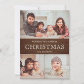 カントリー素朴ウッドウィンタークリスマスフォトコラージュ シーズンカード (正面)