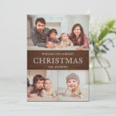 カントリー素朴ウッドウィンタークリスマスフォトコラージュ シーズンカード (スタンド正面)