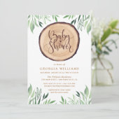 カントリー素朴ウッドウォーター色フローラベビーシャワー 招待状 (スタンド正面)