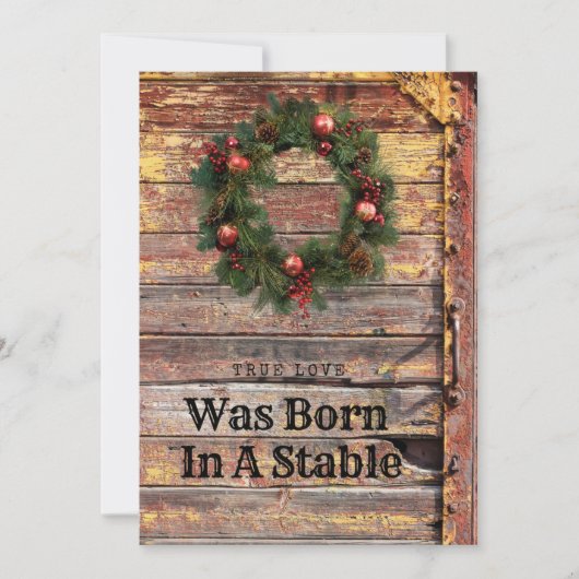 カントリー素朴ウッドクリスマスカードクリスチャンテーマ シーズンカード (正面)