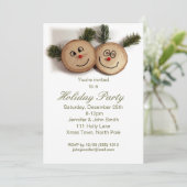 カントリー素朴ウッドクリスマスホリデーパーティー 招待状 (スタンド正面)