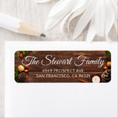 カントリー素朴ウッドクリスマス差出人住所 ラベル (インサイチュ)