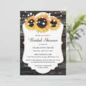 カントリー素朴ウッドサンフラワーブライダルシャワー 招待状 (スタンド正面)