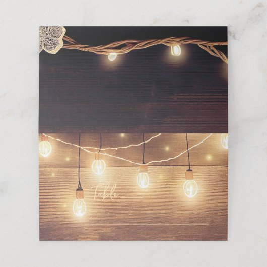 カントリー素朴ウッドストリングライトライ結婚ス プレイスカード (外部開封)