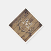 カントリー素朴ウッドディアー〔雄ジカの〕枝角モノグラム スタンダードカクテルナプキン (角)
