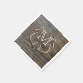 カントリー素朴ウッドディアー〔雄ジカの〕枝角モノグラム スタンダードカクテルナプキン (角)