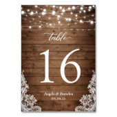 カントリー素朴ウッドトゥインクルライツレース結婚ズ テーブルナンバー (正面)