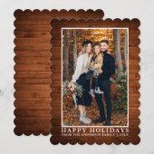 カントリー素朴ウッドハッピーホリデイズ写真 シーズンカード (正面/裏面)