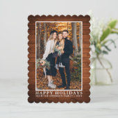 カントリー素朴ウッドハッピーホリデイズ写真 シーズンカード (スタンド正面)