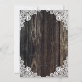 カントリー素朴ウッドバーラップフローラレース結婚ズ セーブザデート (裏面)