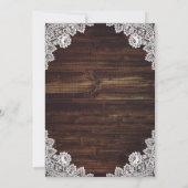 カントリー素朴ウッドバーラップレース結婚ズ セーブザデート (裏面)