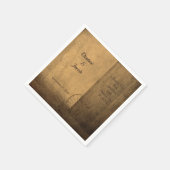 カントリー素朴ウッドバーンヴィンテージウェスタン結婚ズ スタンダードカクテルナプキン (角)