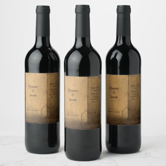 カントリー素朴ウッドバーンヴィンテージウェスタン結婚ズ ワインラベル (ボトル)