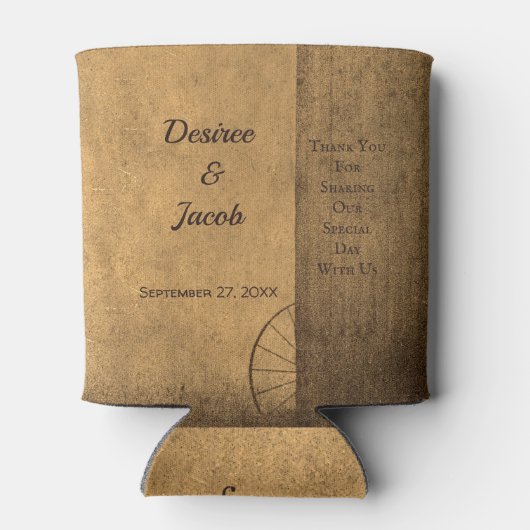 カントリー素朴ウッドバーンヴィンテージウェスタン結婚ズ 缶クーラー (裏面)