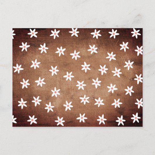 カントリー素朴ウッドフローラガーランドブライダルシャワー 案内ポストカード (裏面)