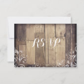 カントリー素朴ウッドフローリッシュウェディングRSVPカード 出欠カード (裏面)