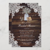 カントリー素朴ウッドベビーズブレスブライダルシャワー 招待状 (正面/裏面)